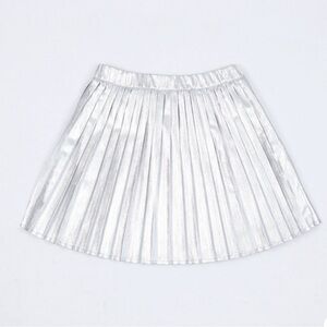 Owillo Girls Foil Silver Pleated Skirt SMALL NWOT From Target